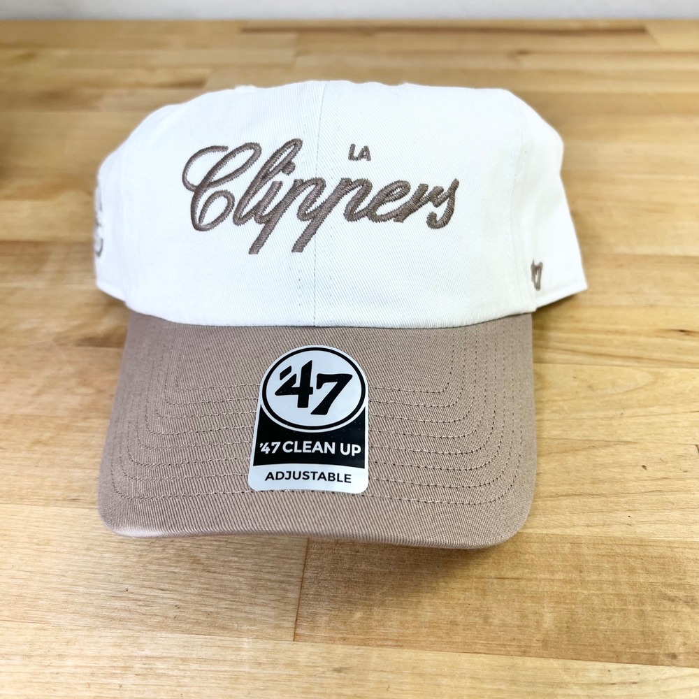 '47 Brand Hat Cap LA‎ Clippers Clean Up Adjustable Men OSFA White Brown New